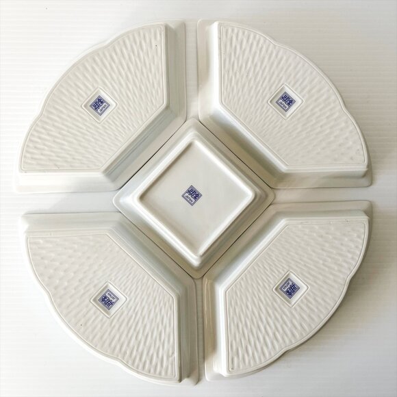 Vtg Dynasty Imari Lazy Susan 5 Section Floral Japanese Porcelain Revolving Set - Picture 3 of 7